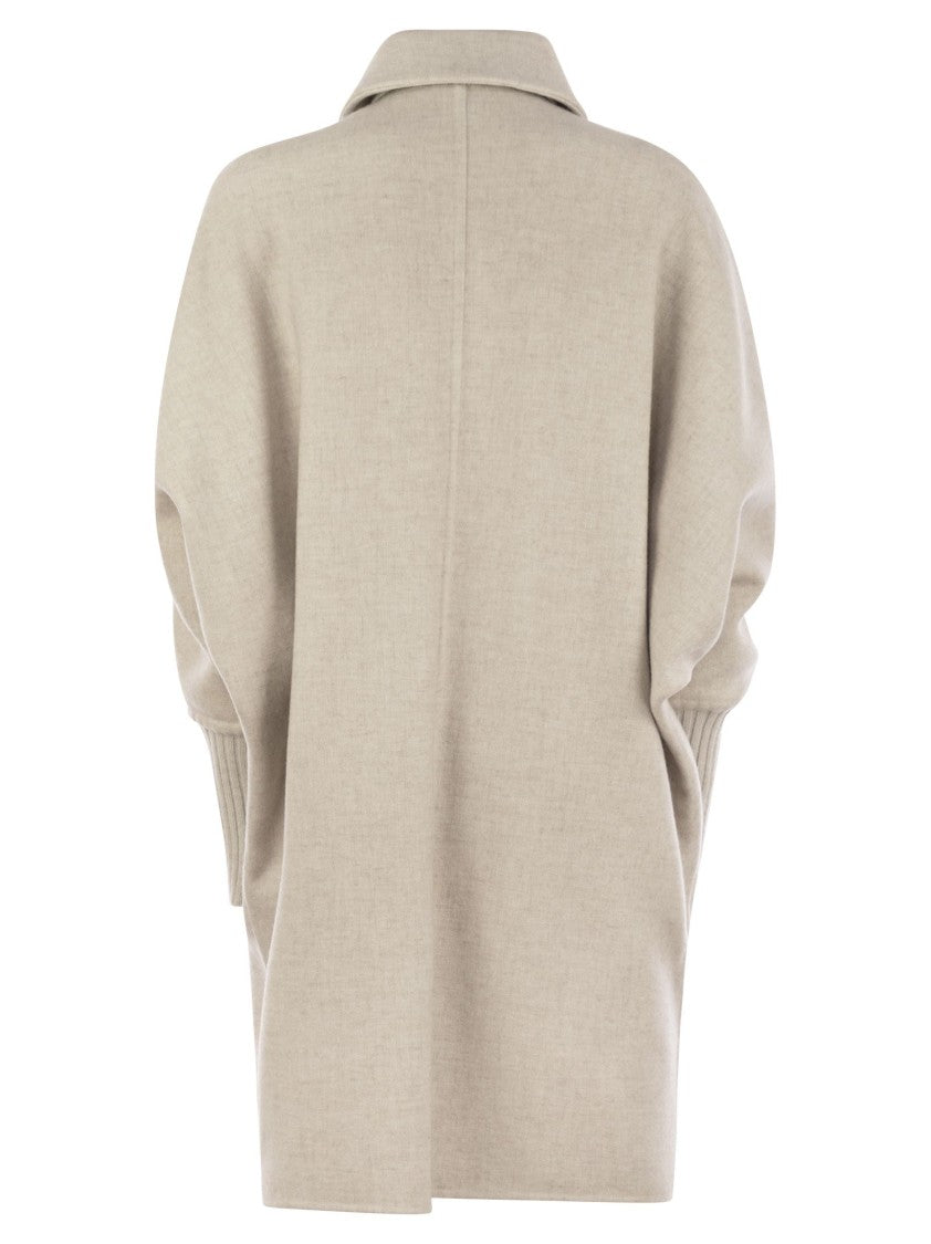 Brunello Cucinelli Double-Knit Coat With Geometric Silhouette