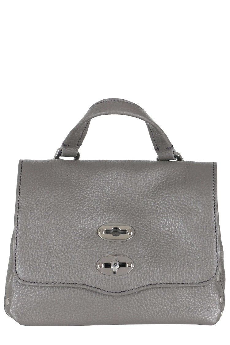 Zanellato Grey Postina Daily Baby Miniature Swivel Leather Shoulder Bag
