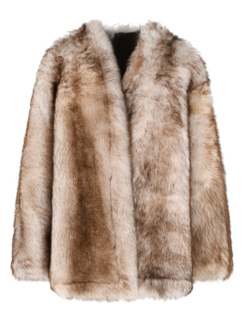 Salvatore Santoro V-Neck Sheepskin Fur Vest - Brown
