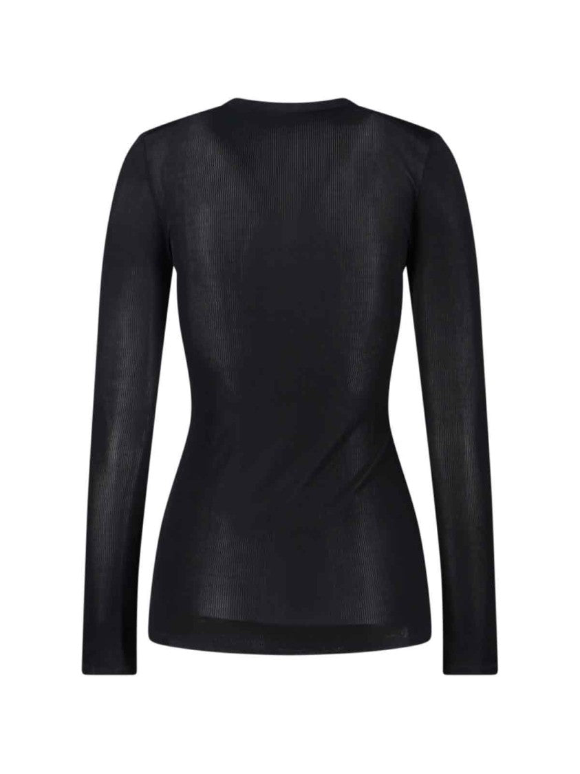 Balmain Fitted Black Sweater With Lace-Up V-Neckline