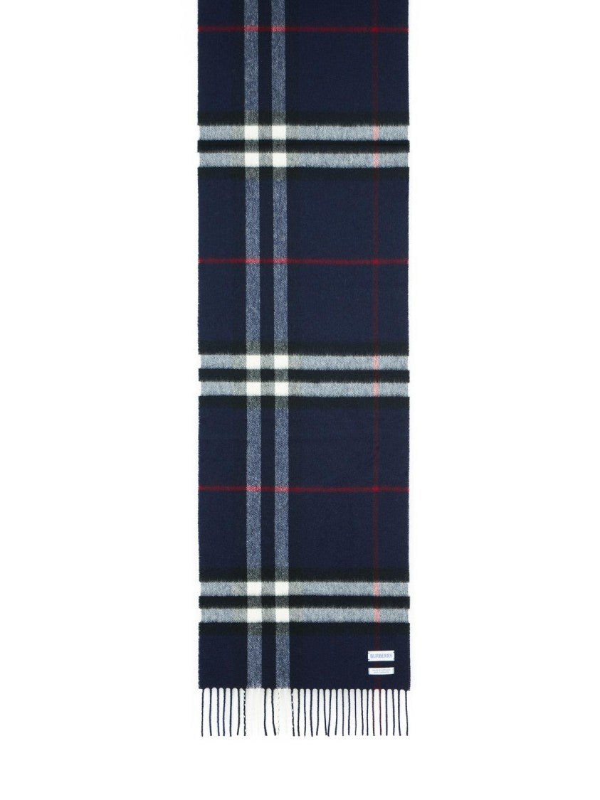 Burberry 'Mu Giant Check' Navy Cashmere Scarf