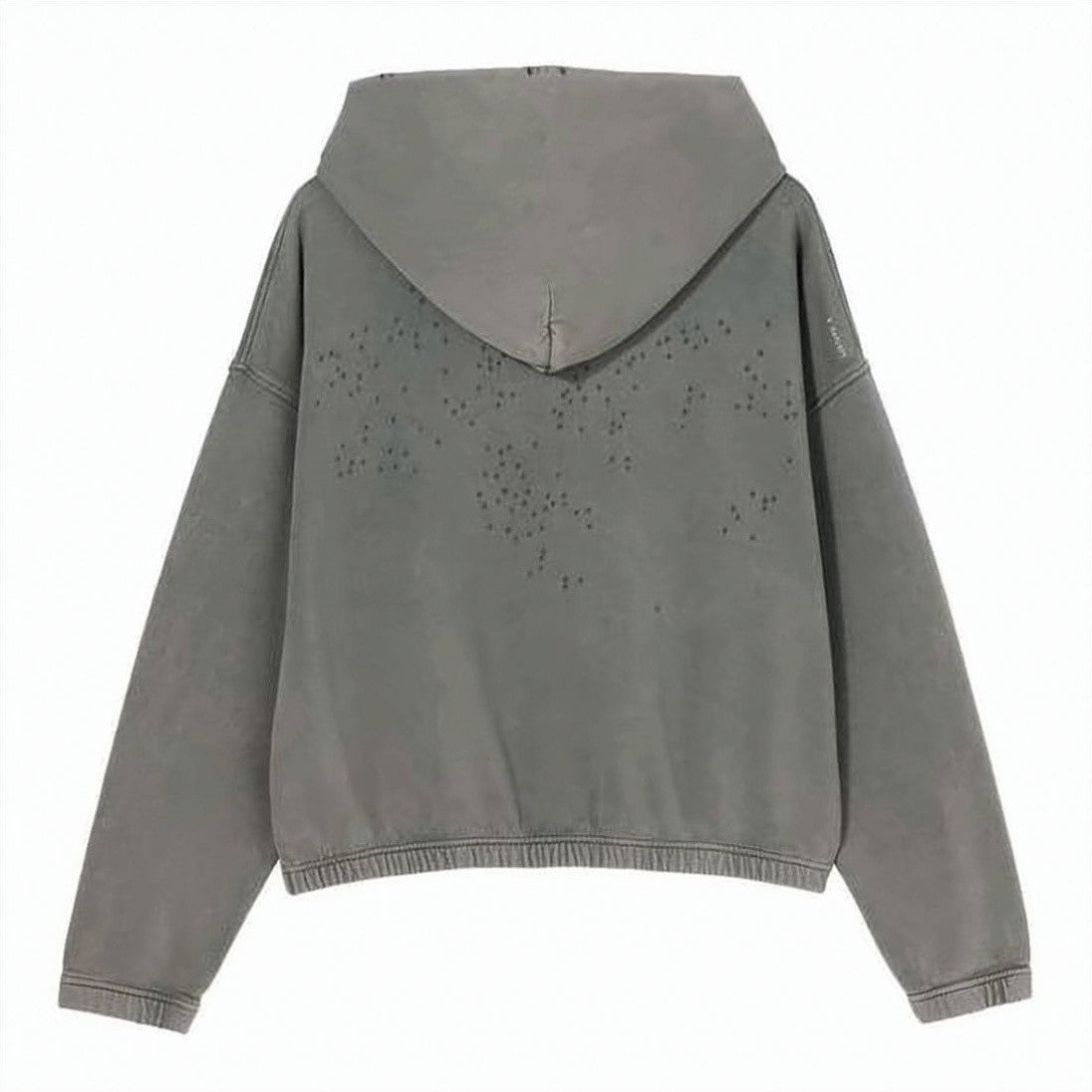 Satisfy Washed Grey Hoodie With Relaxed Fit And Distressed Details