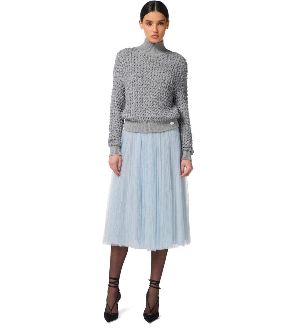 Elisabetta Franchi Starlight Midi Belted Skirt