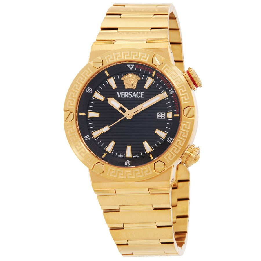 Versace Greca Logo 38Mm Women's Analog Watch With Blue Leather Strap