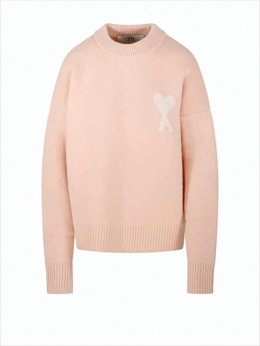 Ami Paris Relaxed Fit Alpaca Wool Crewneck Sweater