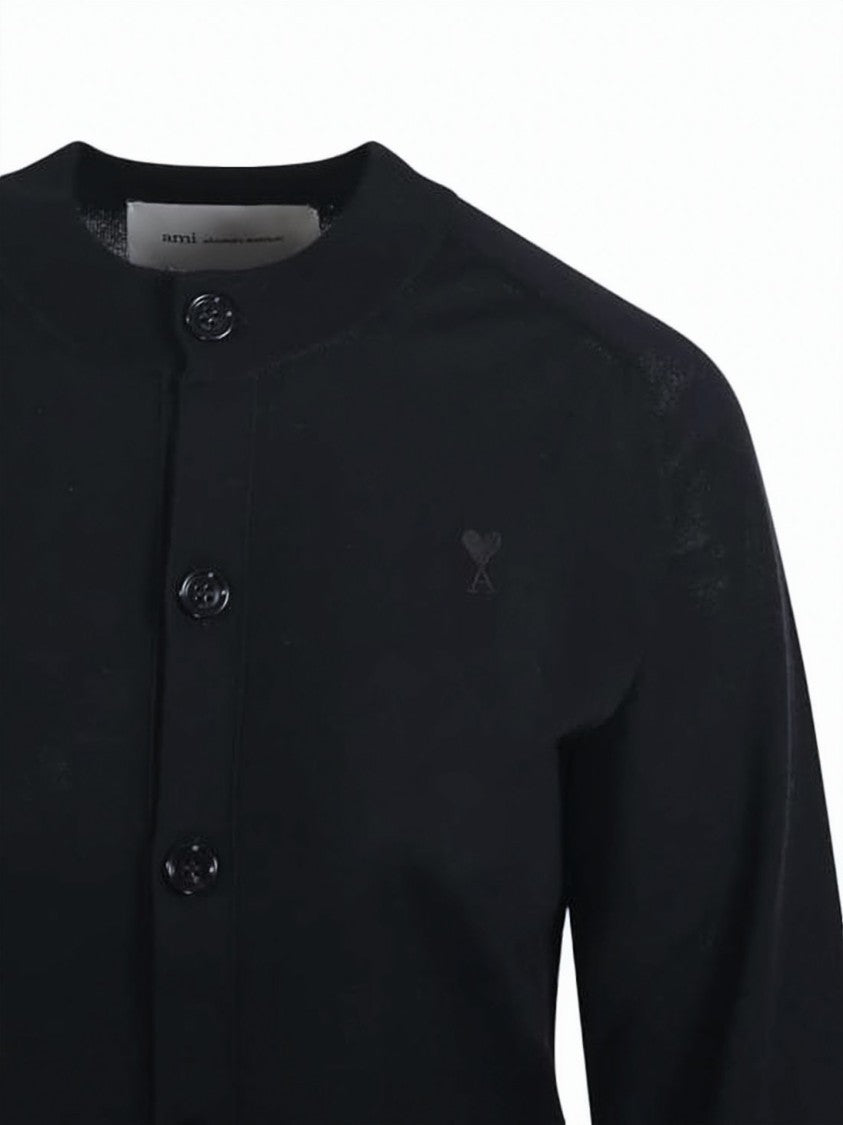 Ami Paris Button-Down Wool Cardigan