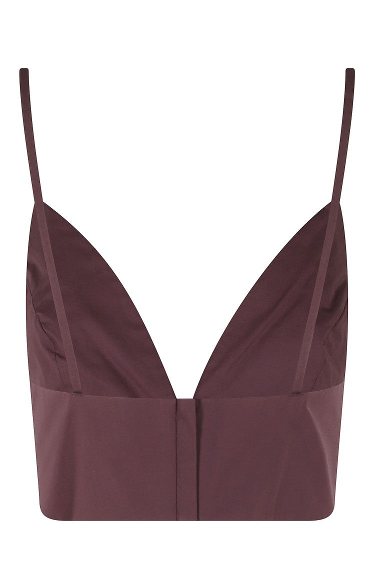 Federica Tosi Fitted Crop Top With Deep V-Neck And Subtle Straps