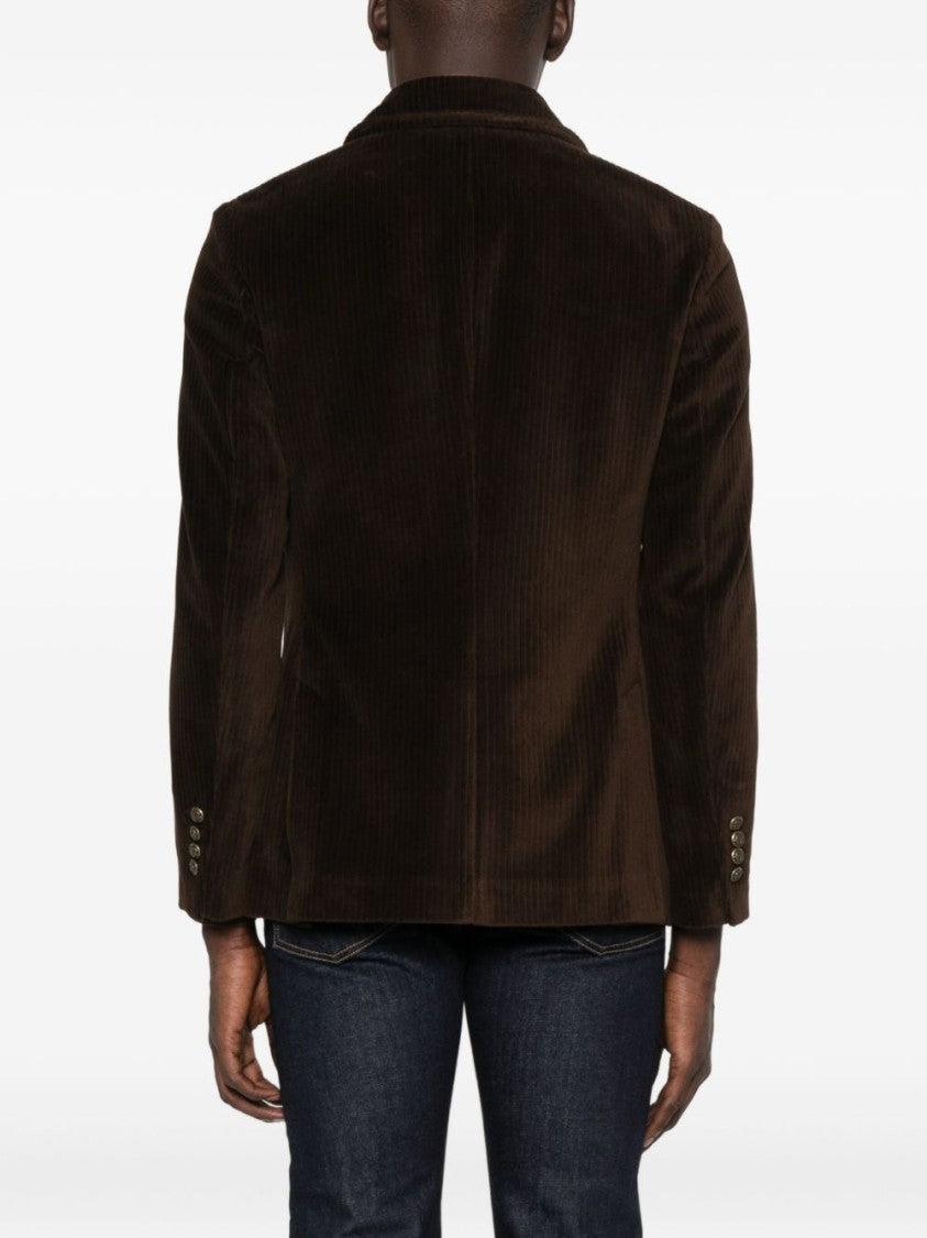 Circolo 1901 Double-Breasted Corduroy Jacket With Notch Lapel
