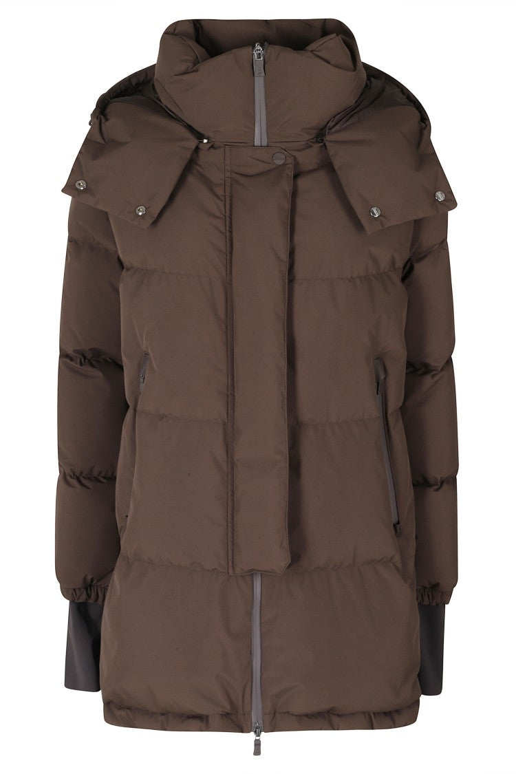 Herno Brown Removable Hood Short Down Jacket