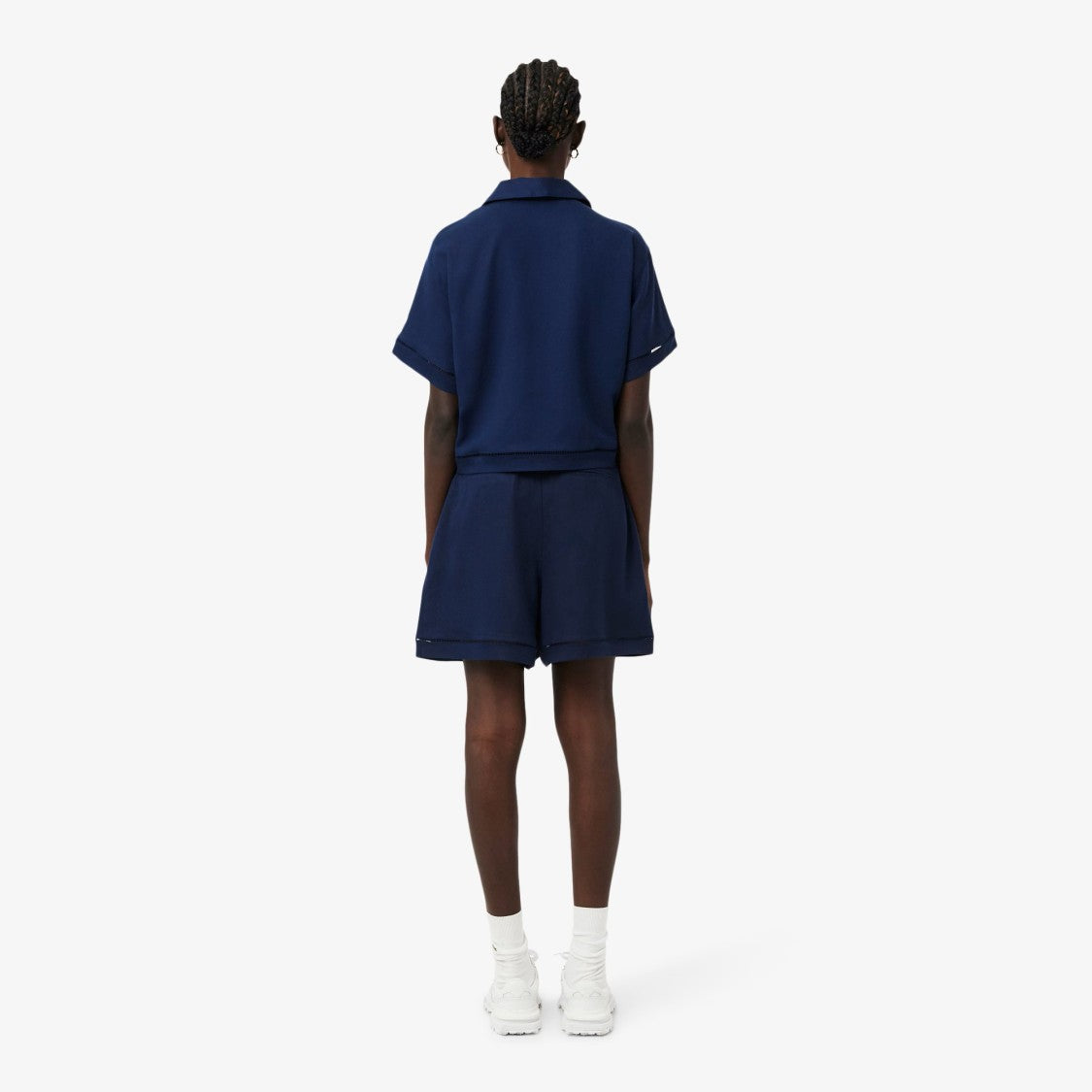 Lacoste Tailored High-Waist Shorts With Self-Tie Belt