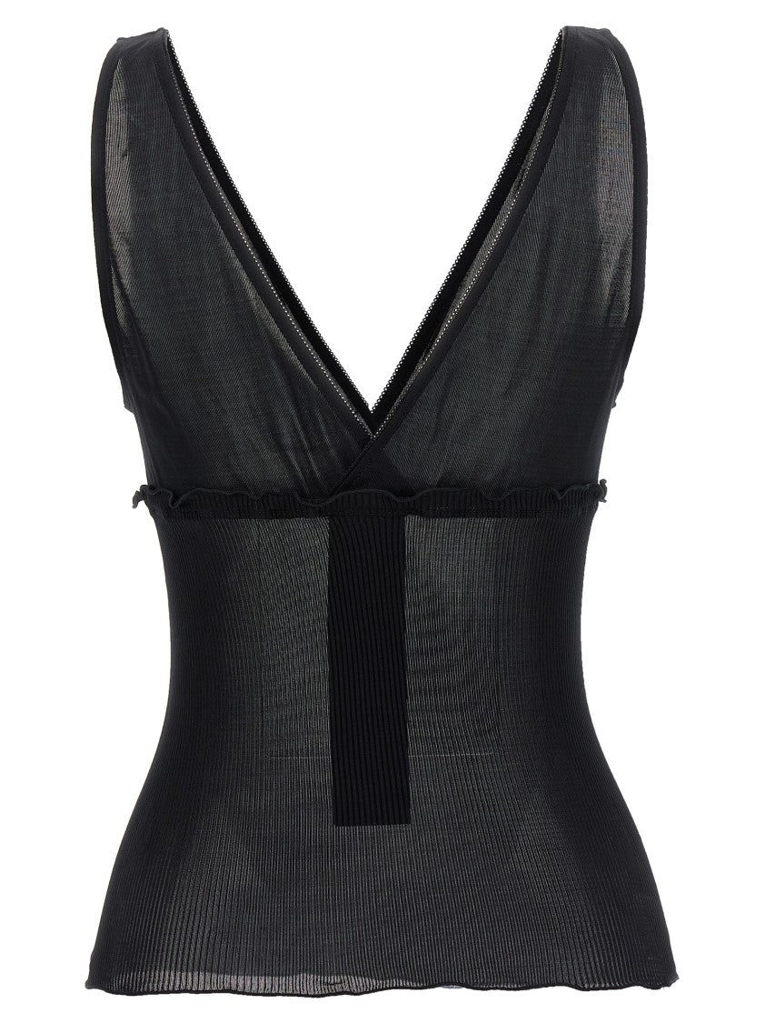 Saint Laurent 'Cassandre' Silk Jersey Ruffle Top