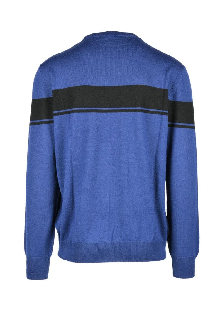 C N C Costume National Blue Striped Virgin Wool Sweater