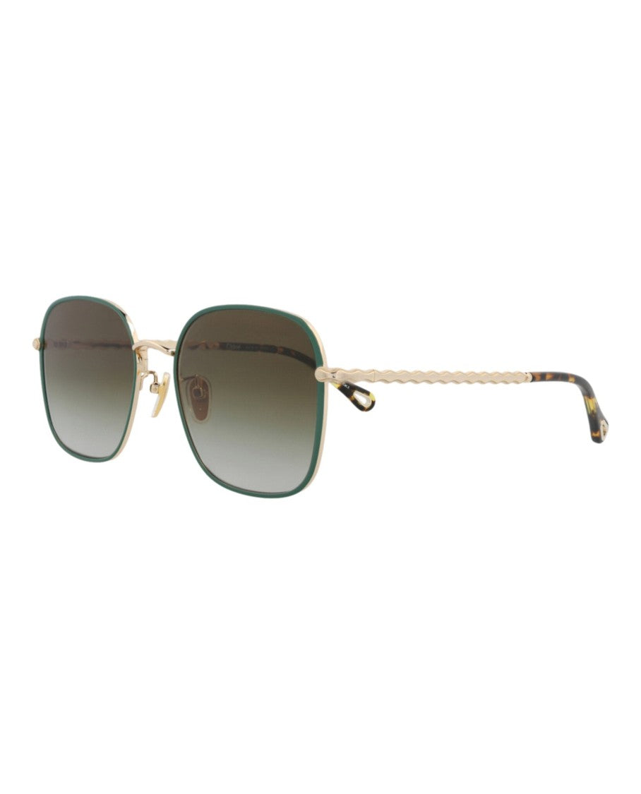 Chloé Square-Frame Metal Sunglasses