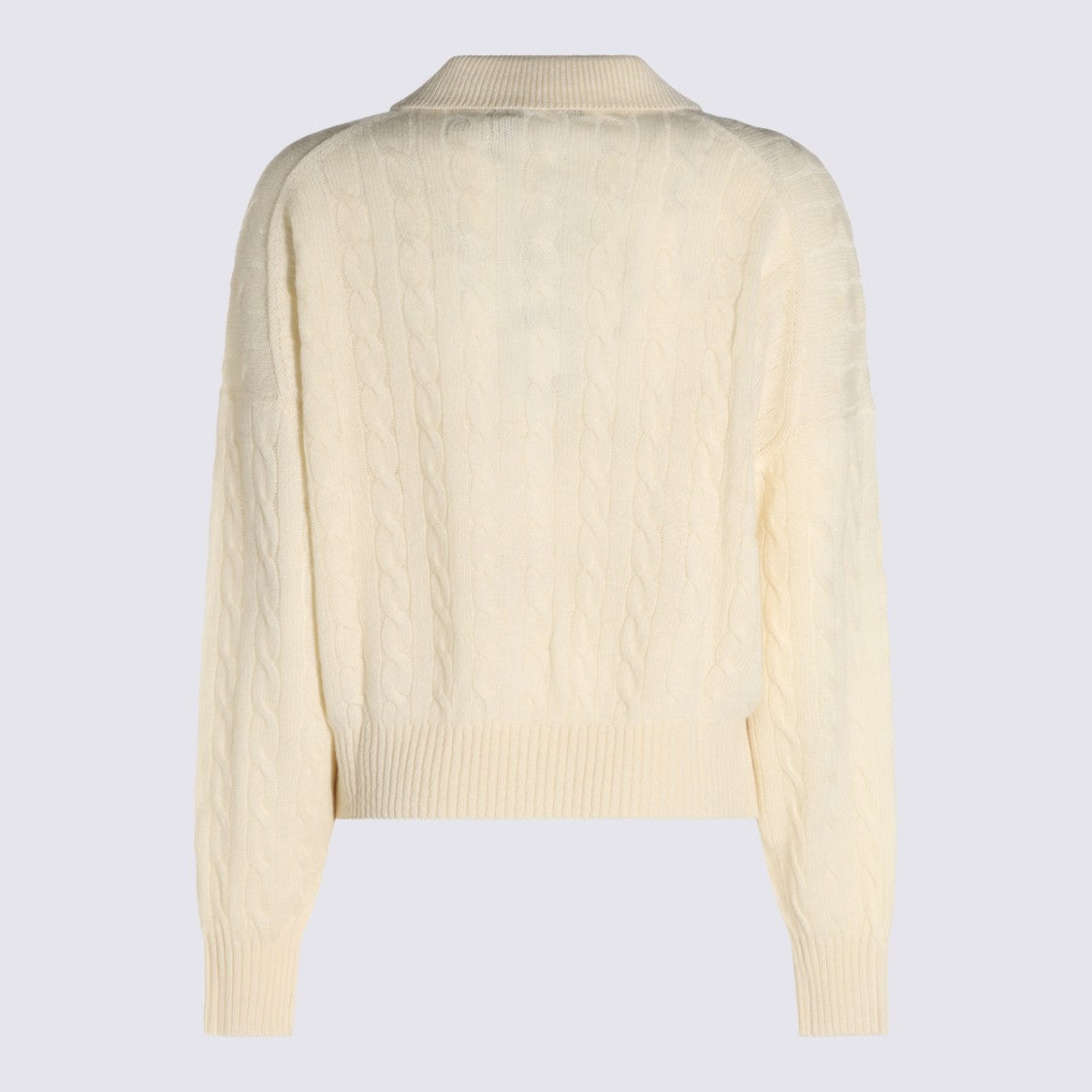 Polo Ralph Lauren Textured Long-Sleeved Knit Top With Polo Collar And Button Placket