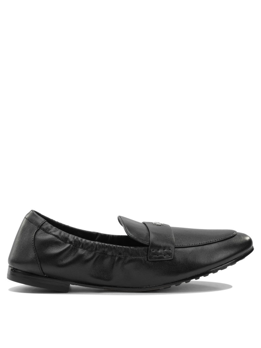 Tory Burch Leather Loafers With Metallic Logo Detail