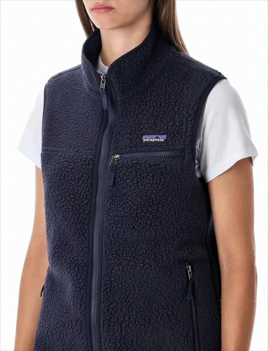 Patagonia Textured Fleece Vest With High Collar