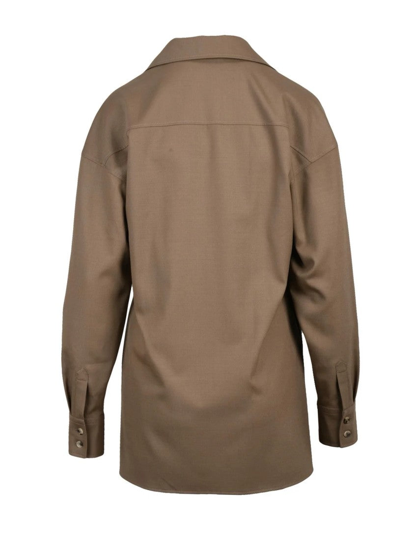 Philosophy Di Lorenzo Serafini Brown Polyester Wool Elastane Women's Shirt