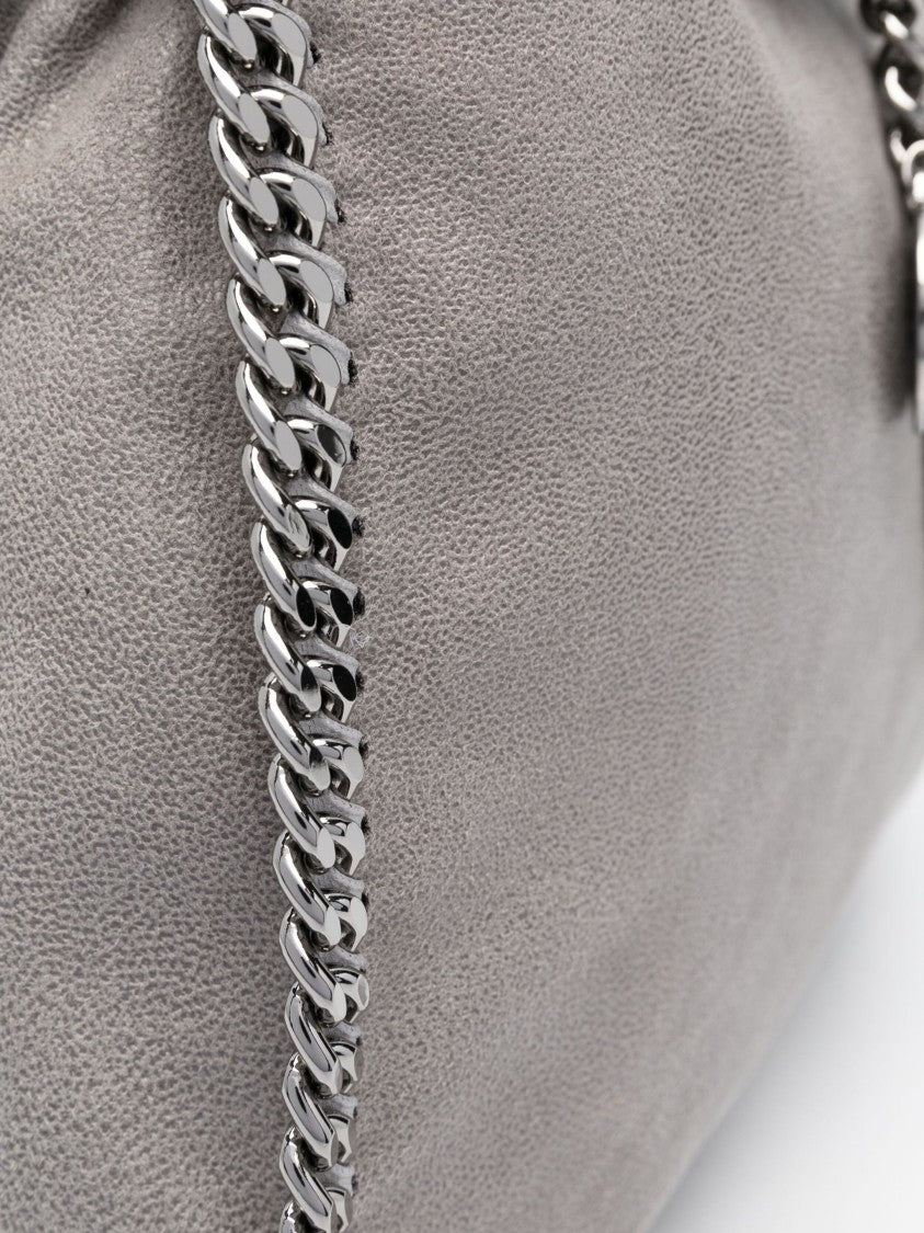 Stella Mccartney Soft-Texured Shoulder Bag With Silver-Tone Chain Trim