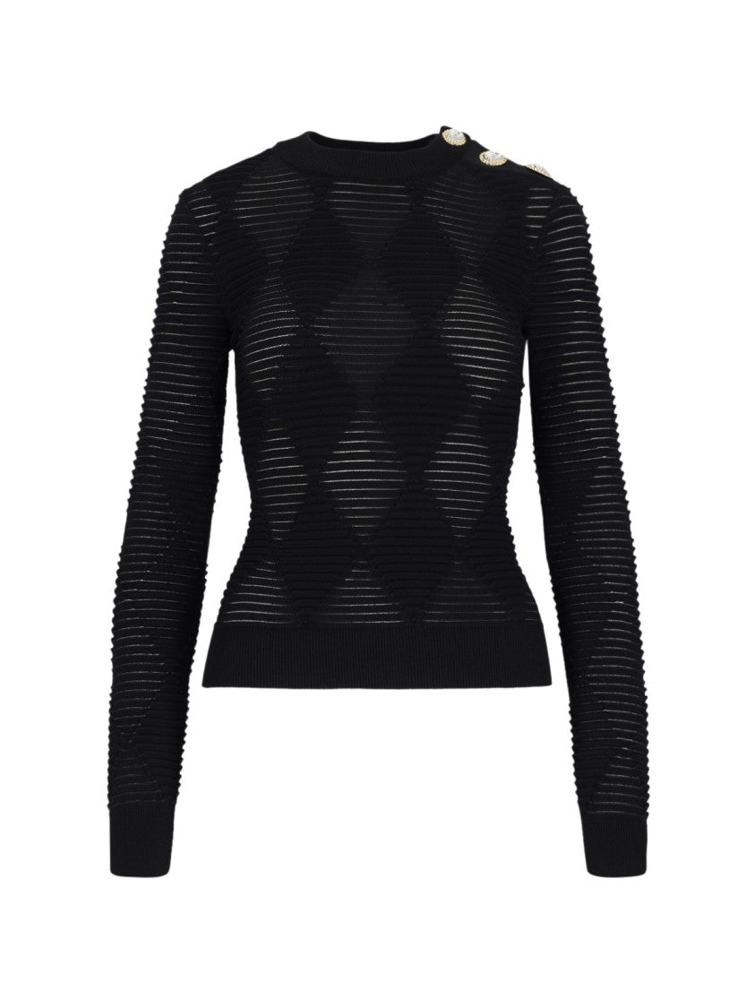 Balmain Textured Sweater – Black