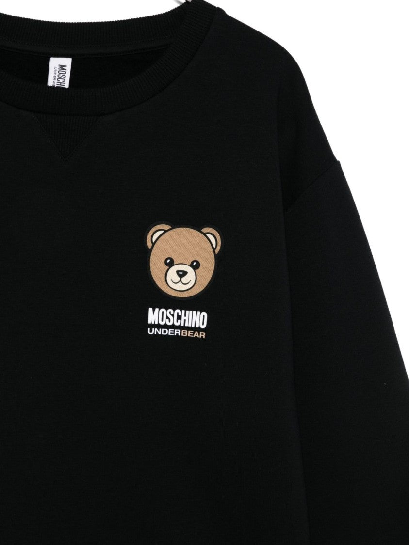 Moschino Relaxed-Fit Black Cotton Blend Sweatshirt