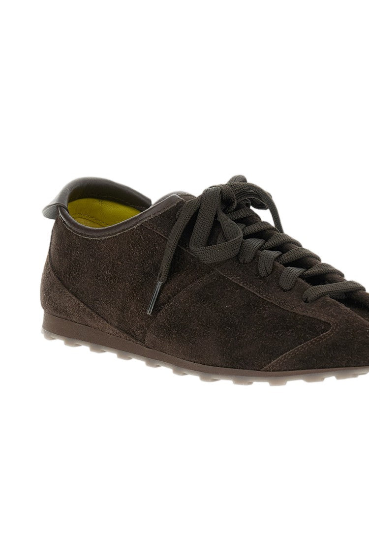 Jacquemus Rond-Carré Rubber Sole Sneakers In Water-Repellent Leather