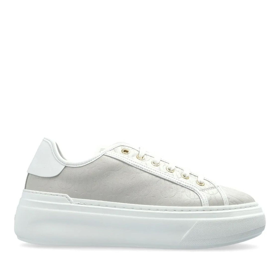 Furla Nuage Beige Embossed Pattern Leather Sneakers
