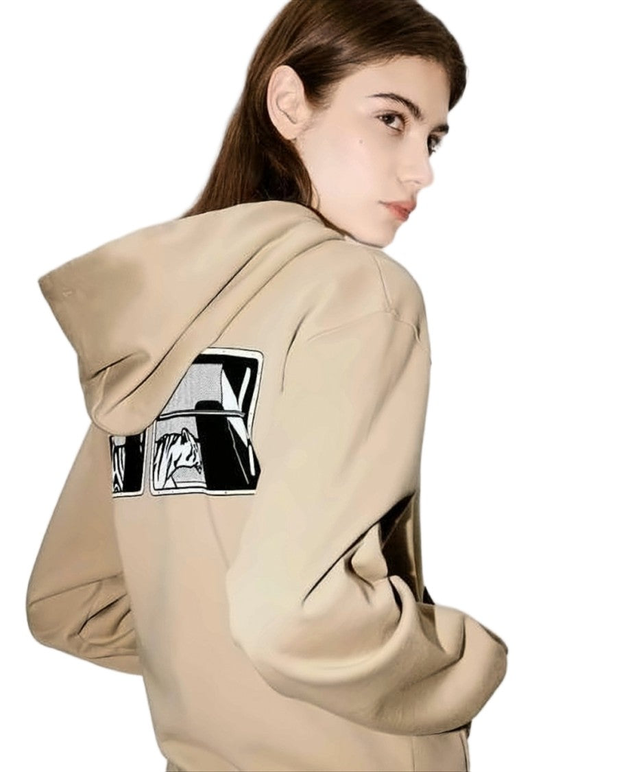 Kenzo Beige Graphic Print Kenzo Hoodie