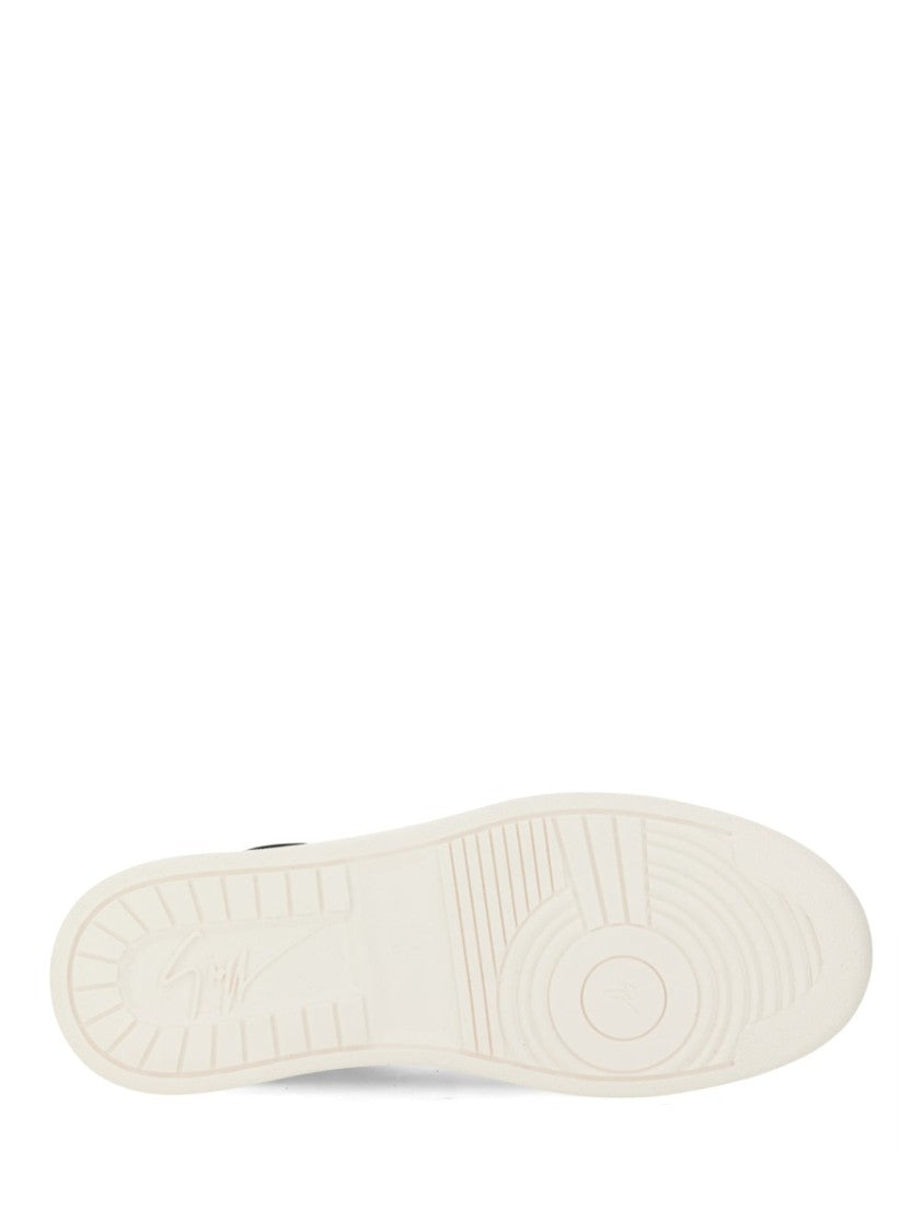 Giuseppe Zanotti Black Leather Sneakers With Embossed Logo