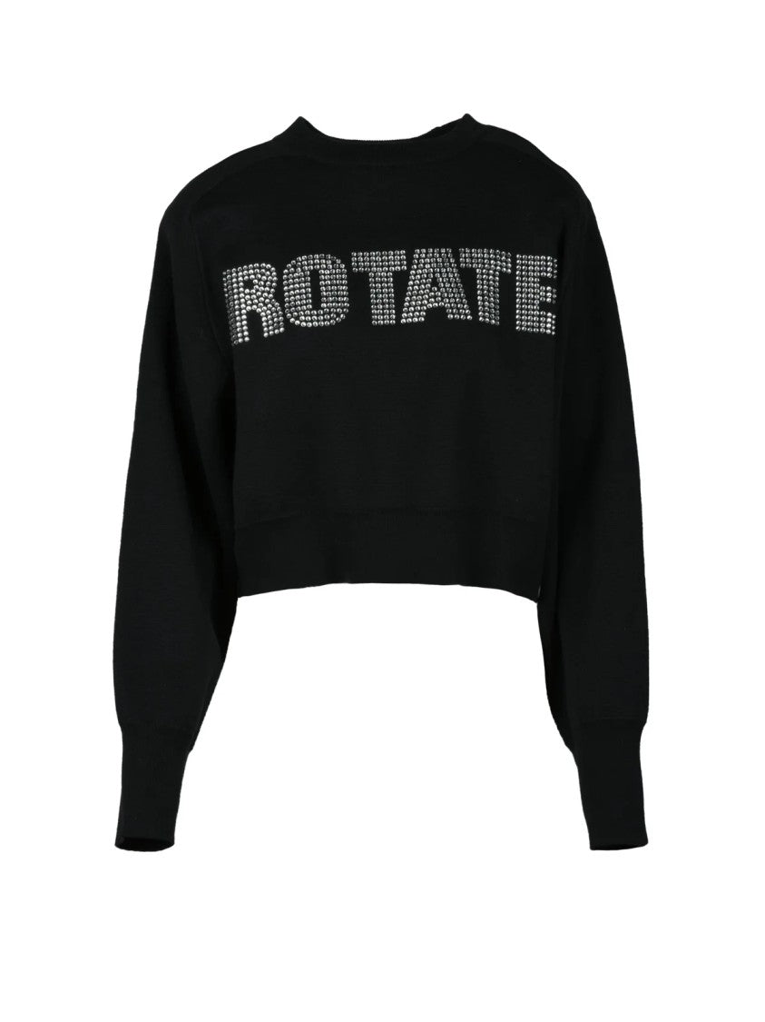Rotate Birger Christensen Black Cotton Cashmere Sweater