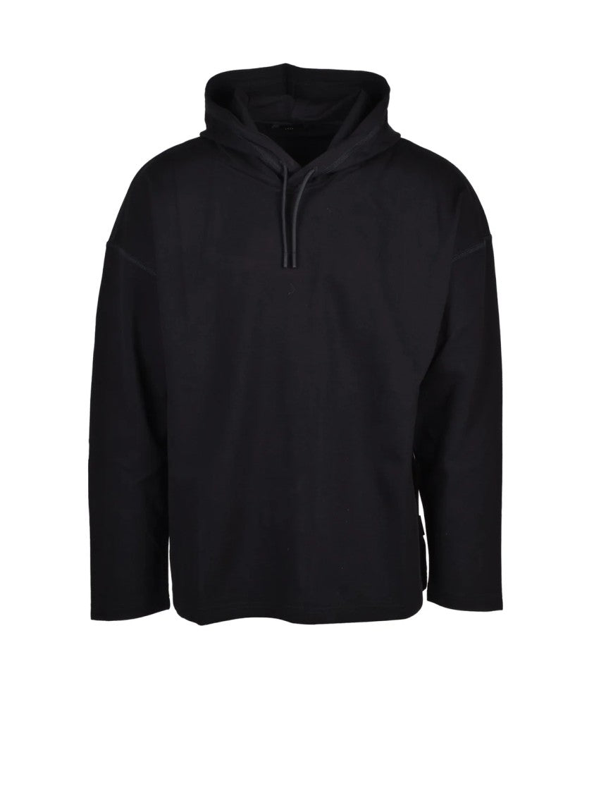Hevo Black Viscose Polyamide Elastomer Men Sweatshirt
