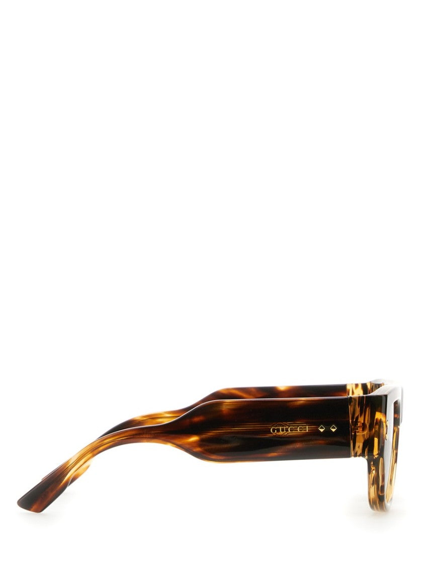 Gucci Square Framed Brown Acetate Sunglasses