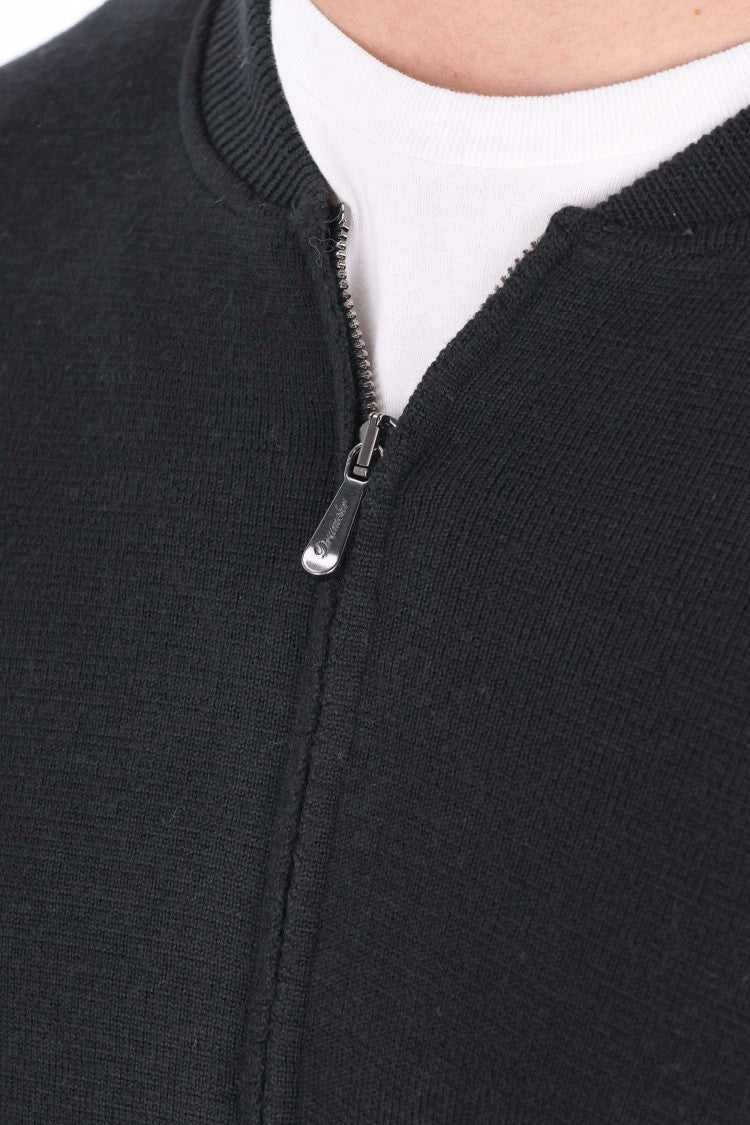 Drumohr Baseball Collar Merino Wool Full-Zip Sweater