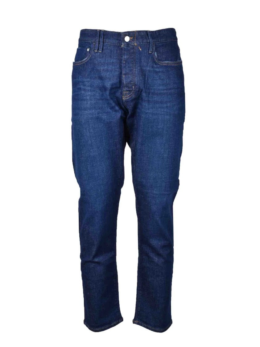 Cycle Blue Straight-Leg Denim Stretch Jeans