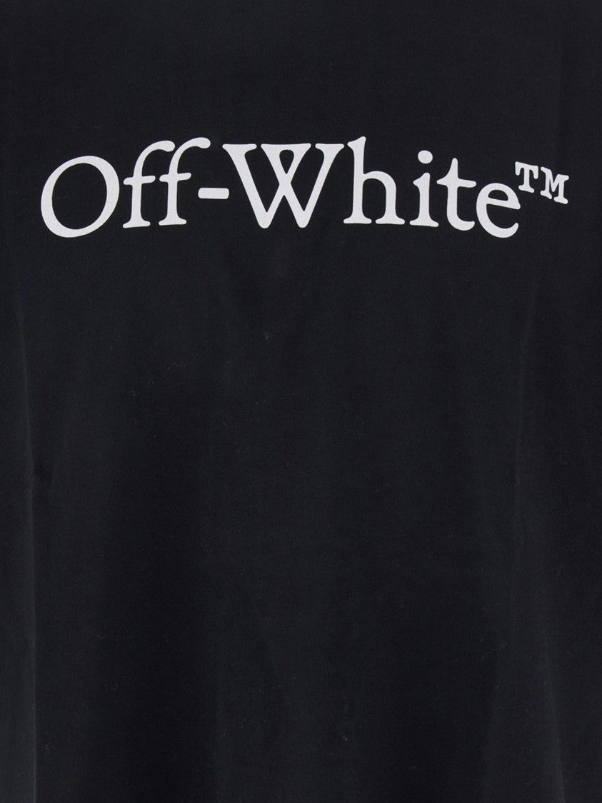 Off-White Black Cotton T-Shirt With Bold Logo Print