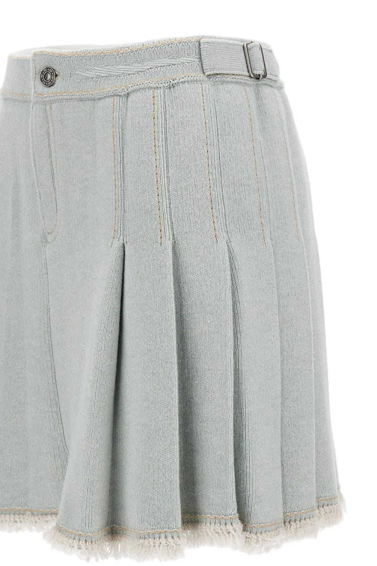Barrie Pleated Skirt With Buckled Waistband And Textured Finish