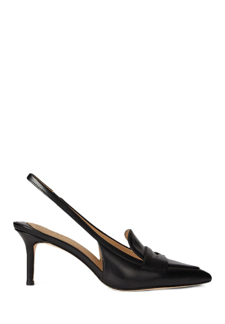 Lauren Ralph Lauren Black Khloe Lr Glazed Leather Pumps
