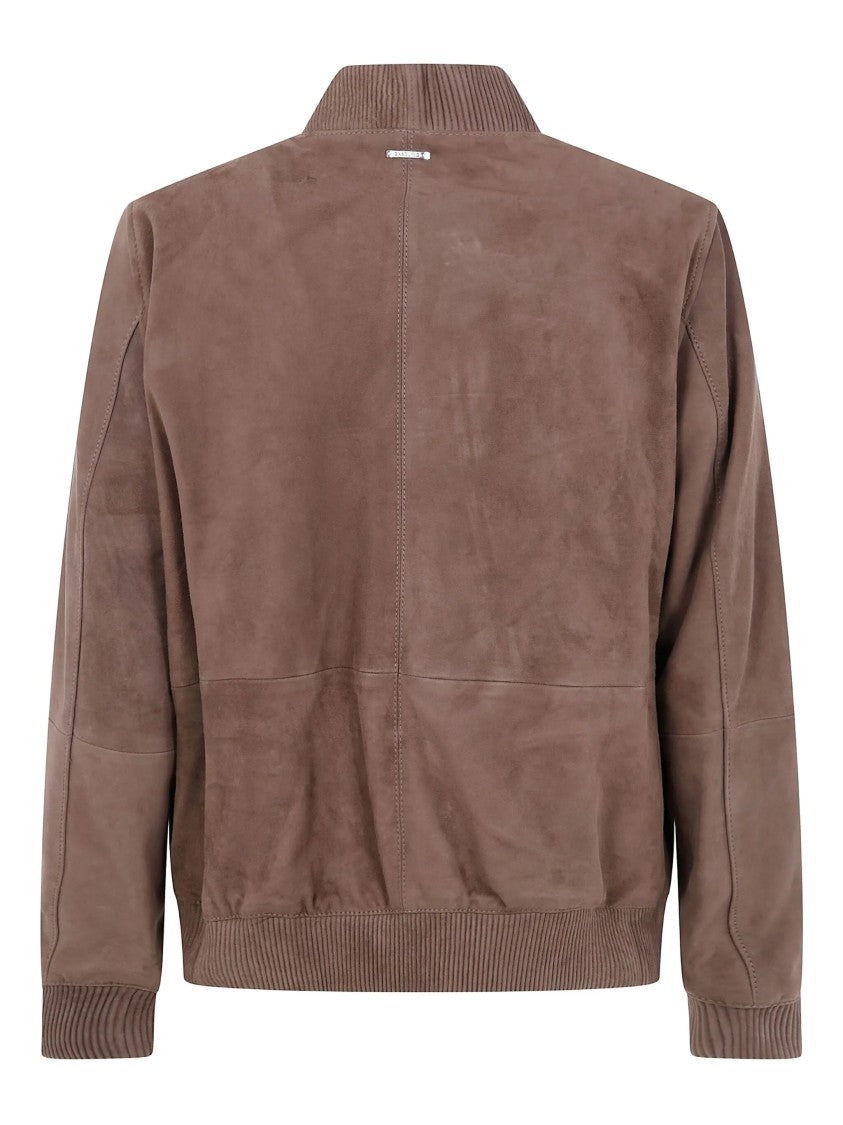 Michael Kors Brown Soft Goat Skin Bomber Jacket