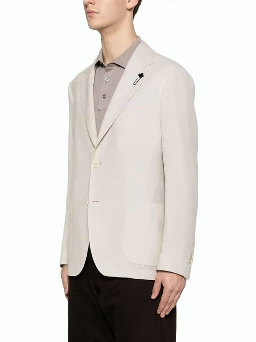 Lardini Tailored Lightweight Wool And Linen Blend Suit Set