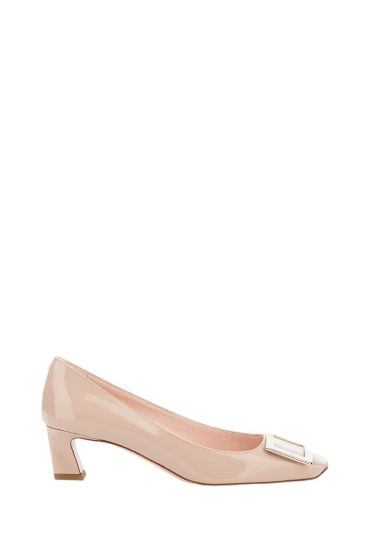 Roger Vivier Patent-Finish Pointed Toe Pumps With Metallic Buckle