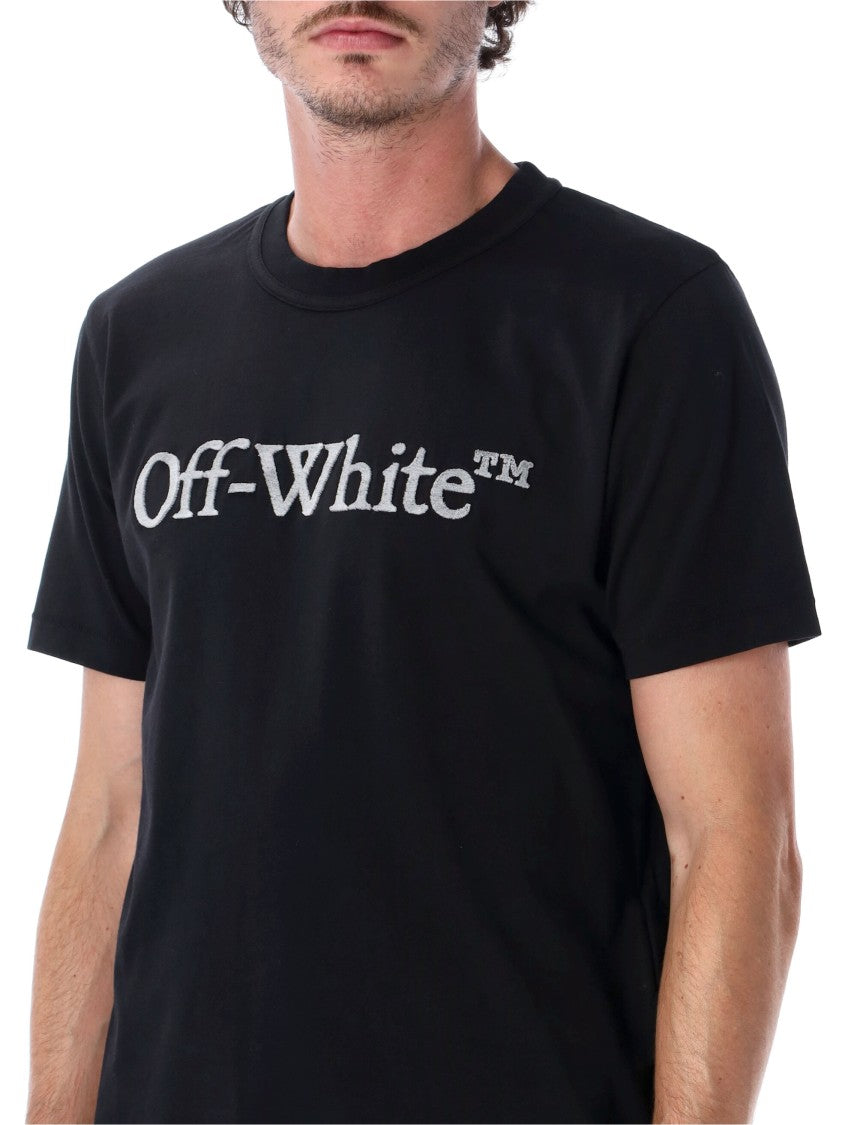 Off-White Short Sleeve Tee With Bold Logo Detailing