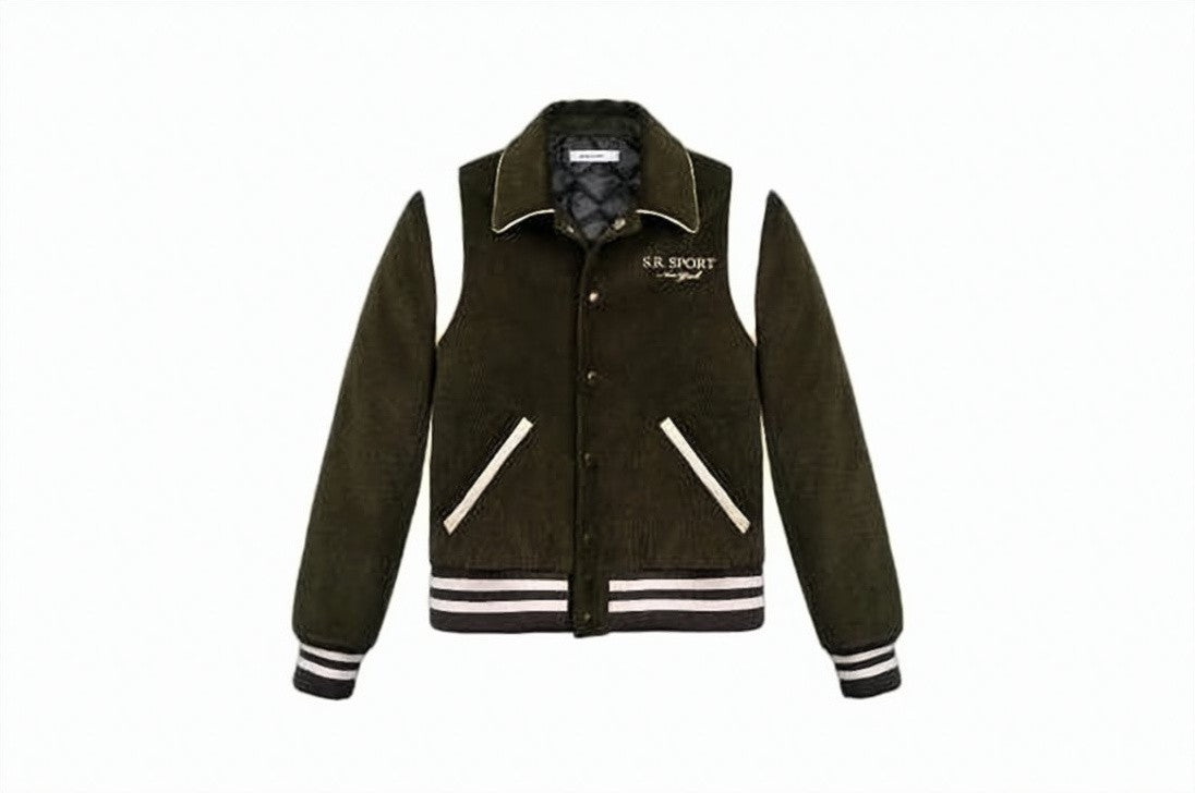 Sporty And Rich Corduroy Bomber Jacket With Quilted Inner Lining