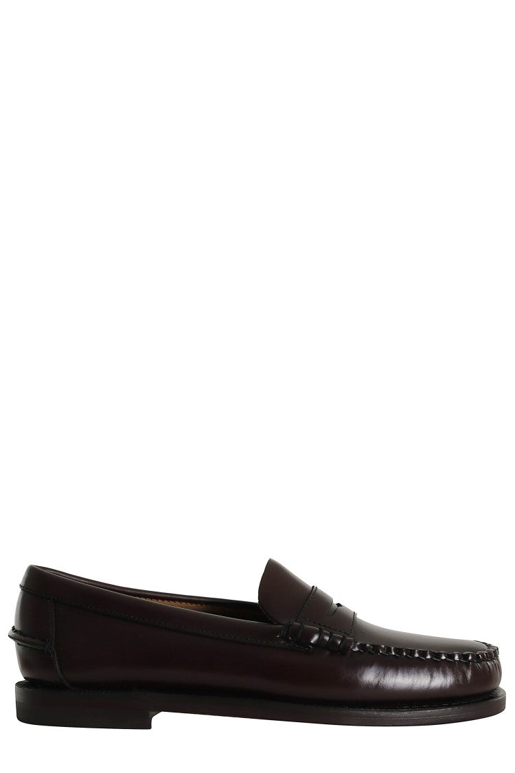 Sebago Brown Burgundy Classic Dan Polished Leather Penny Loafers
