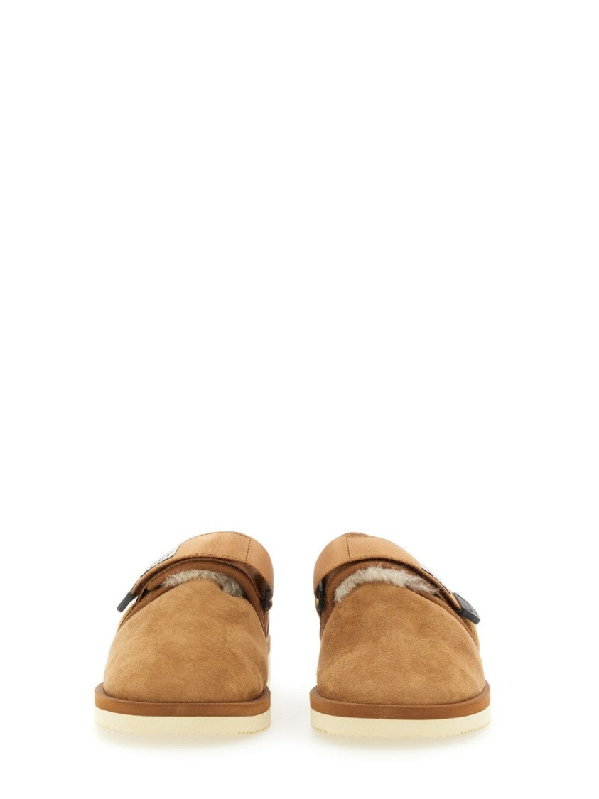 Suicoke Brown Suede Slip-On Loafers