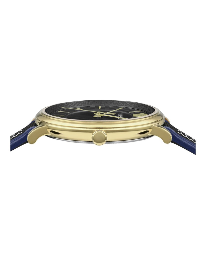 Versace Luxurious Gold-Tone Stainless Steel Watch With Black Dial