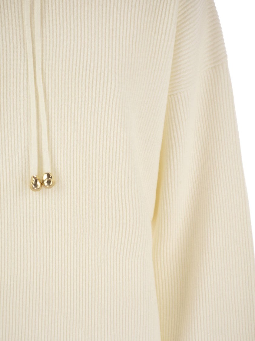 Fabiana Filippi English Rib Co Hooded Sweater