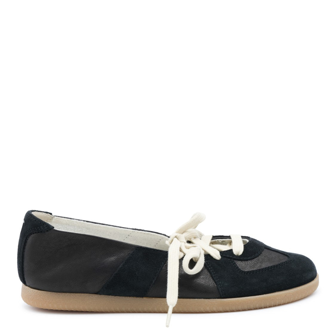 Maison Margiela Minimalist Black Flats With Suede