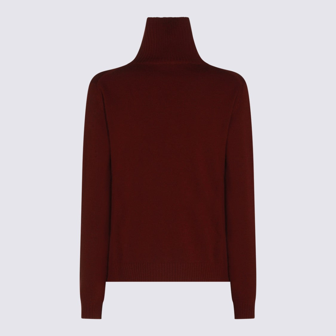 Jil Sander High Ribbed Turtleneck Sweater With Front Slit Detail