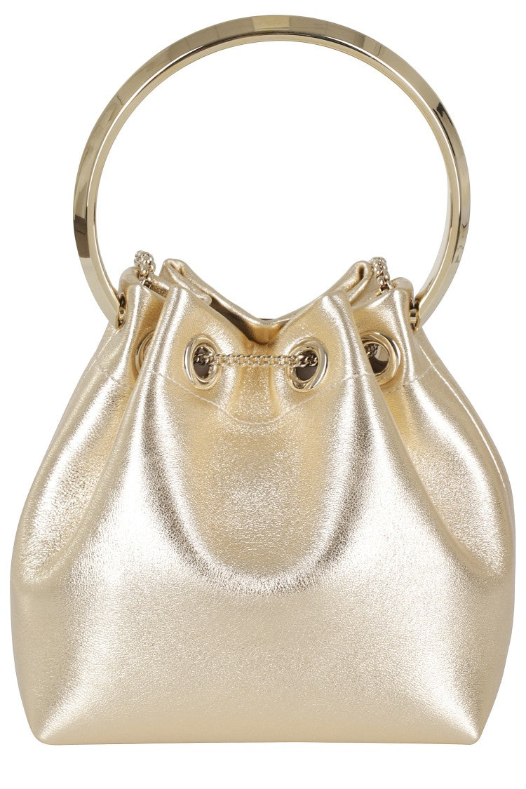 Jimmy Choo Metallic Bucket Bag With Ring Handle