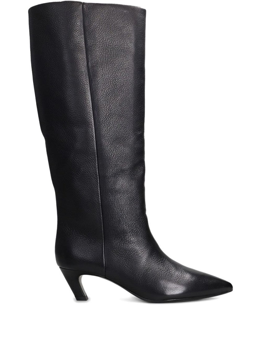 Ash Pointed Toe Mid-Calf Ash Boots Black Ankle Boots