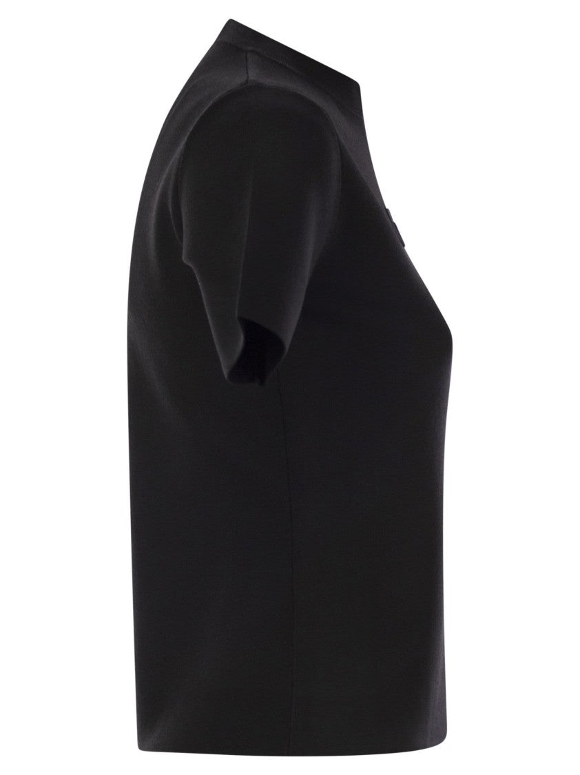 Max Mara Fitted Short-Sleeved Sweater With Round Neckline